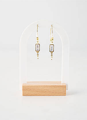 Boucles d’oreilles ornement perles blanc FRANCK HERVAL femme
