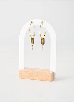 Boucles d’oreilles ornement perles blanc FRANCK HERVAL femme