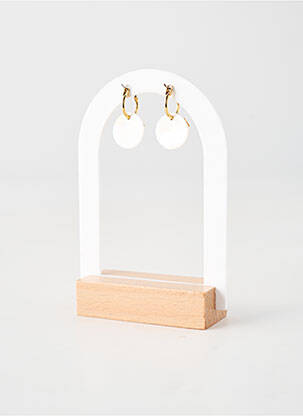 Boucles d’oreilles fermeture fermoir clips blanc FRANCK HERVAL femme