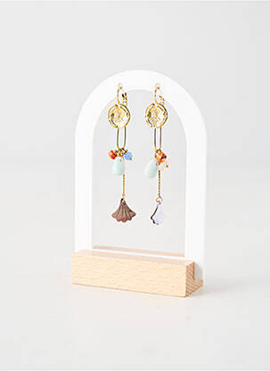 Boucles d’oreilles fermeture fermoir clips bleu FRANCK HERVAL femme