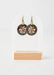 Boucles d’oreilles fermeture fermoir clips gris FRANCK HERVAL femme