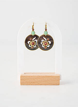 Boucles d’oreilles fermeture fermoir clips gris FRANCK HERVAL femme