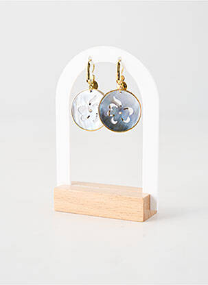 Boucles d’oreilles fermeture fermoir clips gris FRANCK HERVAL femme