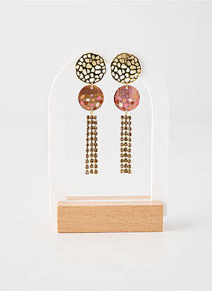 Boucles d’oreilles matériaux plaqué or rose FRANCK HERVAL femme