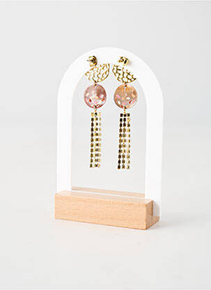 Boucles d’oreilles matériaux plaqué or rose FRANCK HERVAL femme