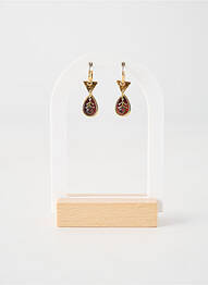 Boucles d’oreilles matériaux plaqué or marron FRANCK HERVAL femme
