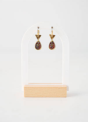 Boucles d’oreilles matériaux plaqué or marron FRANCK HERVAL femme
