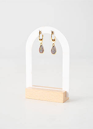 Boucles d’oreilles matériaux plaqué or marron FRANCK HERVAL femme