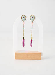 Boucles d’oreilles matériaux plaqué or bleu FRANCK HERVAL femme