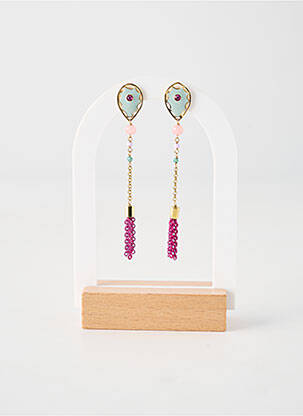 Boucles d’oreilles matériaux plaqué or bleu FRANCK HERVAL femme