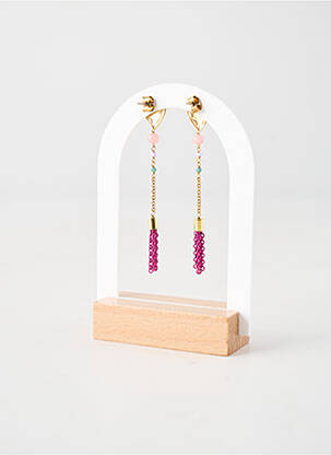 Boucles d’oreilles matériaux plaqué or bleu FRANCK HERVAL femme