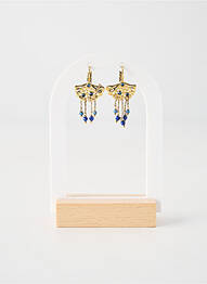 Boucles d’oreilles fermeture fermoir clips bleu FRANCK HERVAL femme