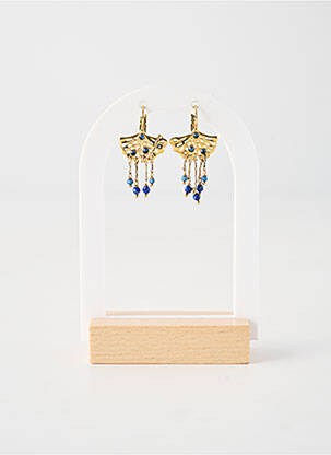 Boucles d’oreilles fermeture fermoir clips bleu FRANCK HERVAL femme
