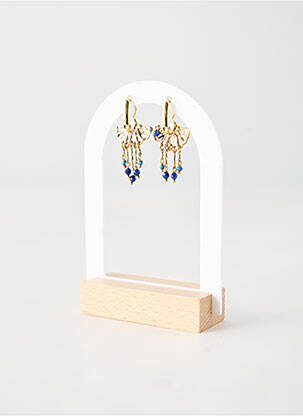 Boucles d’oreilles fermeture fermoir clips bleu FRANCK HERVAL femme
