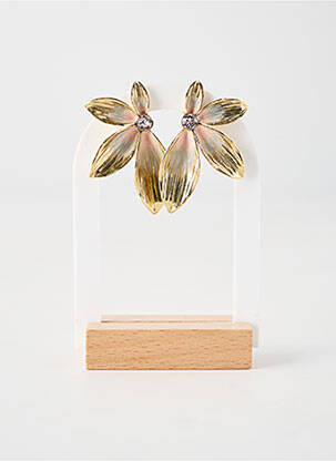 Boucles d’oreilles ornement perles rose FRANCK HERVAL femme
