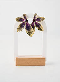 Boucles d’oreilles ornement perles violet FRANCK HERVAL femme