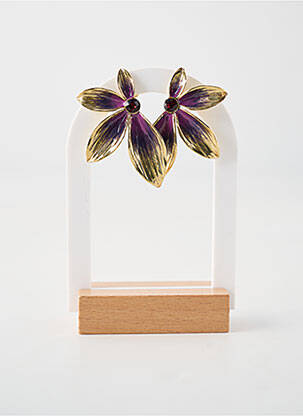 Boucles d’oreilles ornement perles violet FRANCK HERVAL femme