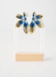 Boucles d’oreilles ornement perles bleu FRANCK HERVAL femme