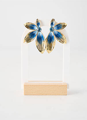 Boucles d’oreilles ornement perles bleu FRANCK HERVAL femme