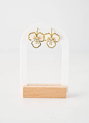 Boucles d’oreilles ornement pierre blanc FRANCK HERVAL femme