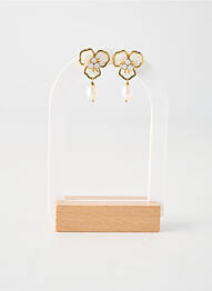 Boucles d’oreilles ornement pierre blanc FRANCK HERVAL femme