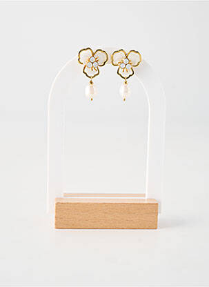 Boucles d’oreilles ornement pierre blanc FRANCK HERVAL femme