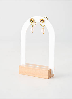 Boucles d’oreilles ornement pierre blanc FRANCK HERVAL femme