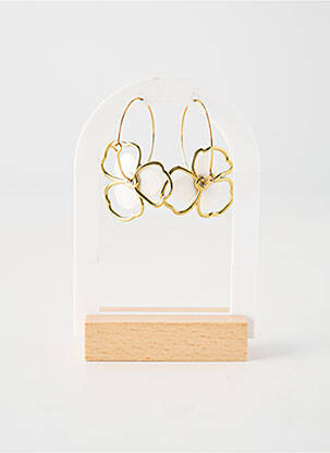 Boucles d’oreilles ornement pierre blanc FRANCK HERVAL femme