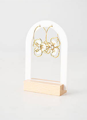 Boucles d’oreilles ornement pierre blanc FRANCK HERVAL femme