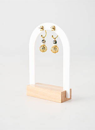 Boucles d’oreilles matériaux plaqué argent or FRANCK HERVAL femme