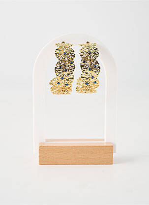 Boucles d’oreilles ornement pierre bleu FRANCK HERVAL femme