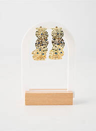 Boucles d’oreilles ornement pierre bleu FRANCK HERVAL femme