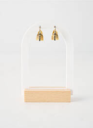Boucles d’oreilles ornement pierre noir FRANCK HERVAL femme