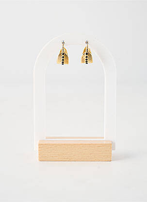 Boucles d’oreilles ornement pierre noir FRANCK HERVAL femme