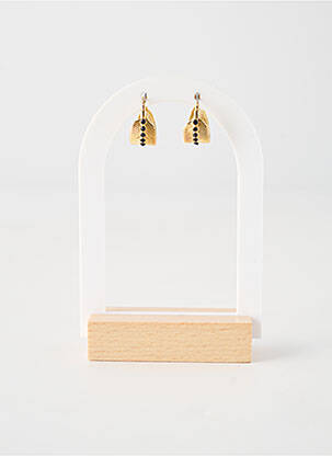 Boucles d’oreilles ornement pierre noir FRANCK HERVAL femme