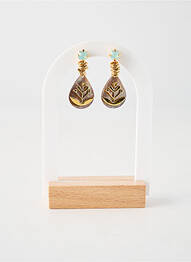 Boucles d’oreilles matériaux plaqué or gris FRANCK HERVAL femme