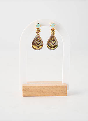 Boucles d’oreilles matériaux plaqué or gris FRANCK HERVAL femme