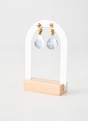 Boucles d’oreilles matériaux plaqué or gris FRANCK HERVAL femme