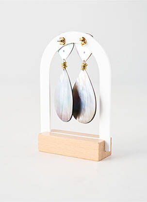 Boucles d’oreilles matériaux plaqué or gris FRANCK HERVAL femme
