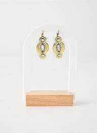 Boucles d’oreilles fermeture fermoir clips blanc FRANCK HERVAL femme