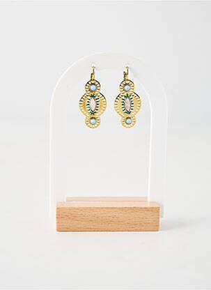 Boucles d’oreilles fermeture fermoir clips blanc FRANCK HERVAL femme