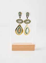 Boucles d’oreilles matériaux plaqué or blanc FRANCK HERVAL femme