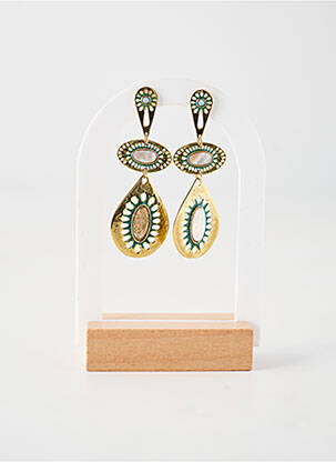 Boucles d’oreilles matériaux plaqué or blanc FRANCK HERVAL femme