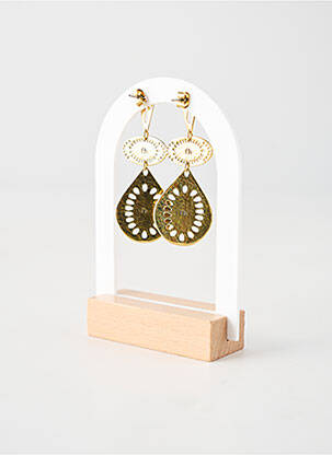 Boucles d’oreilles matériaux plaqué or blanc FRANCK HERVAL femme