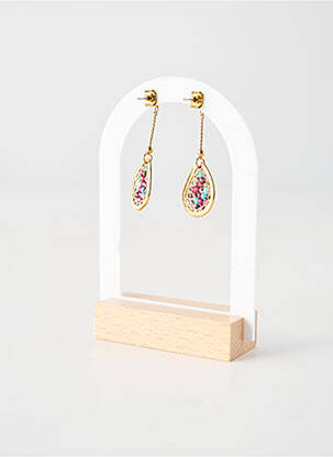Boucles d’oreilles matériaux plaqué or bleu FRANCK HERVAL femme