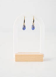 Boucles d’oreilles matériaux plaqué or bleu FRANCK HERVAL femme