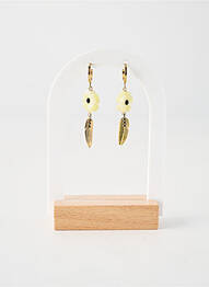 Boucles d’oreilles matériaux plaqué or jaune FRANCK HERVAL femme