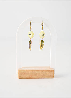 Boucles d’oreilles matériaux plaqué or jaune FRANCK HERVAL femme