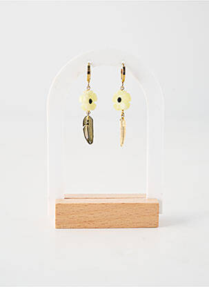 Boucles d’oreilles matériaux plaqué or jaune FRANCK HERVAL femme