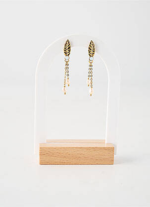 Boucles d’oreilles matériaux plaqué or blanc FRANCK HERVAL femme